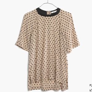 Madewell Silk Front Row Tee in Dot